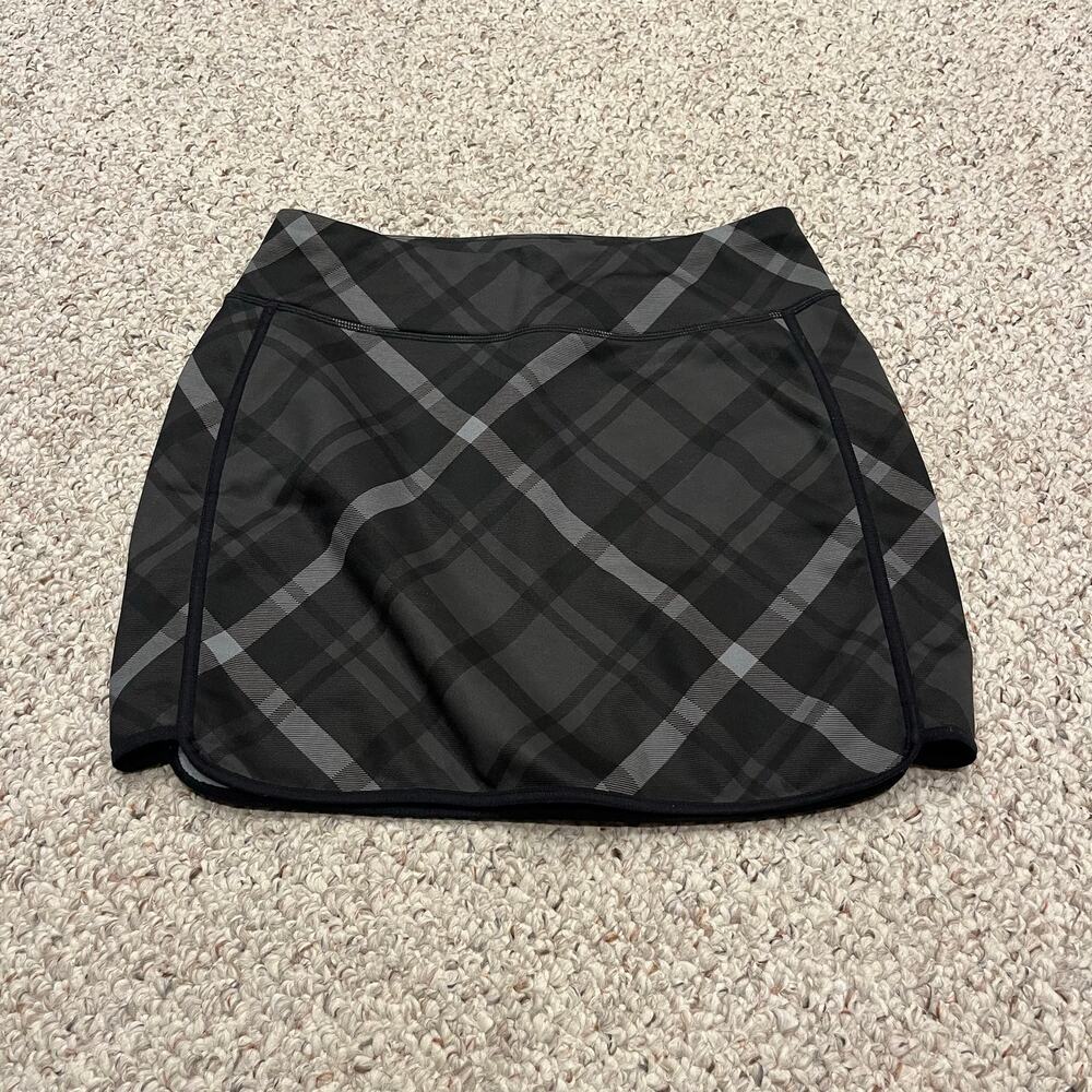 Athleta Plaid Tech Stretch Wander Skirt S Outdoor Casual Preppy Classic Comfort